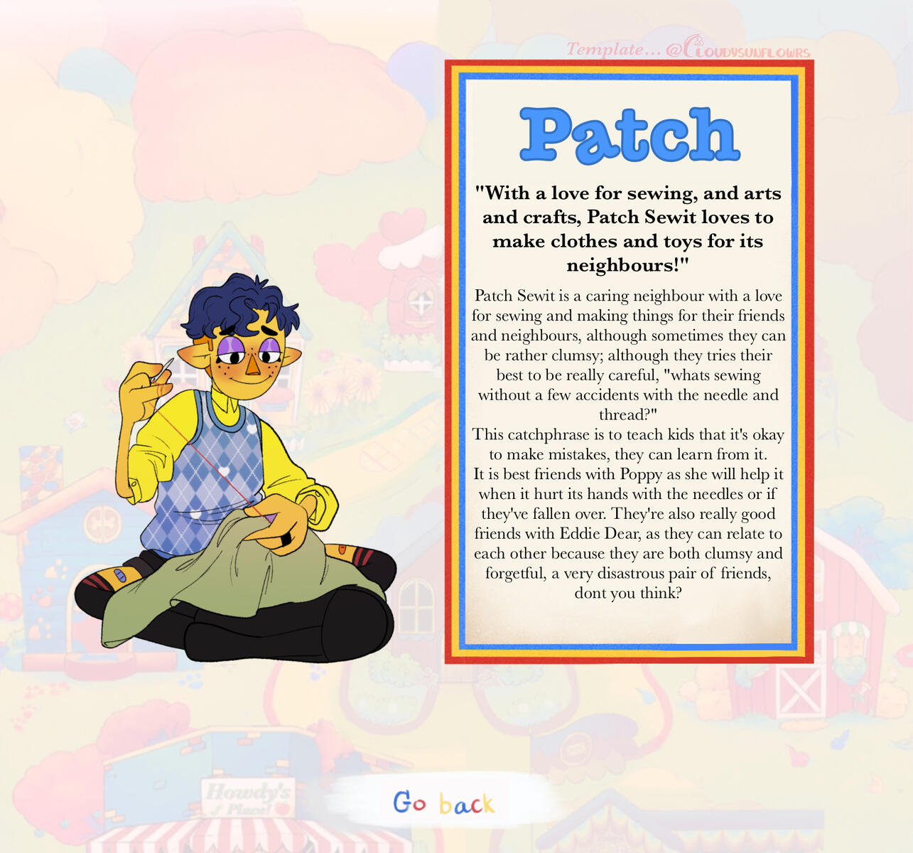 Patch Sewit Welcome Home fan character