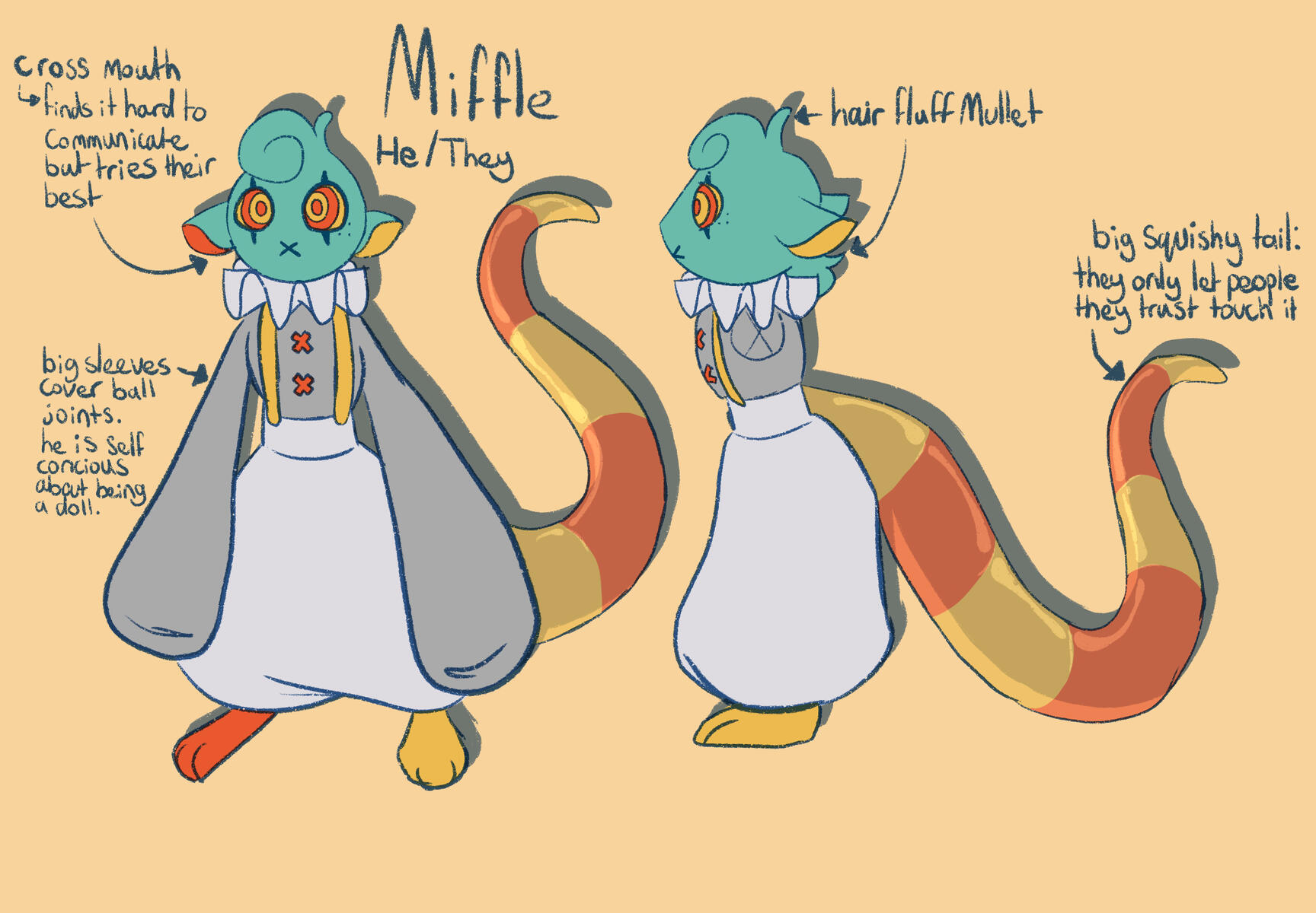 Miffle Ref sheet The amazing digital circus fan character